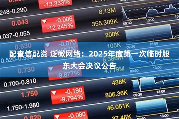 配查信配资 泛微网络：2025年度第一次临时股东大会决议公告